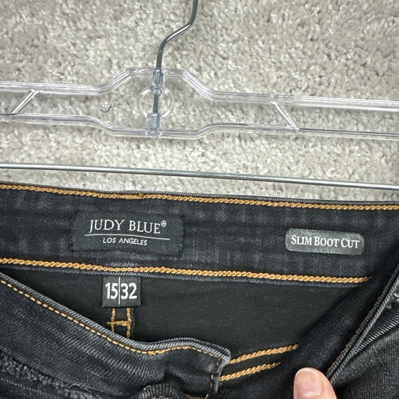 Judy Blue Slim Boot Cut Jeans Women's 15/32 High Rise Waistline Fray Detail - Picture 2 of 7